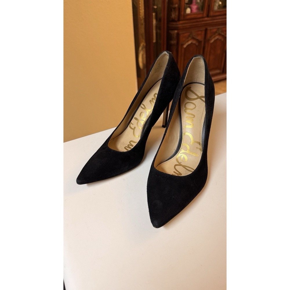 Sam Edelman Hazel Black Suede Pointed‎ Toe Pumps Women's Size 8 Heels